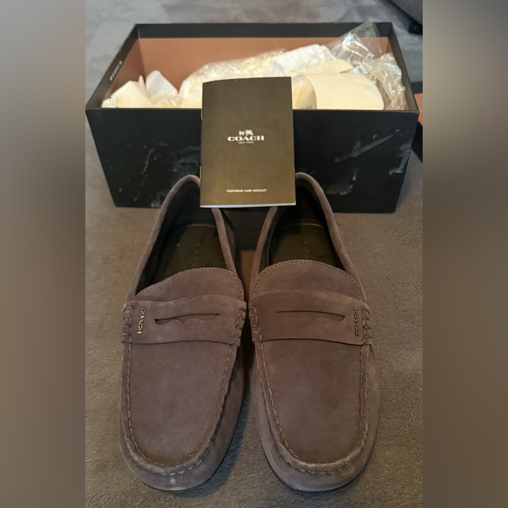Coach MOTT DRIVER (COACH FG2985) midnight loafers suede